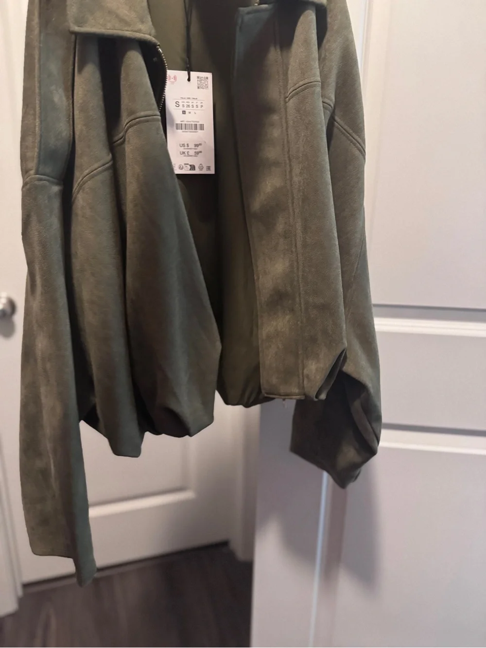 Zara Women's Olive Open Front Jacket Size Small